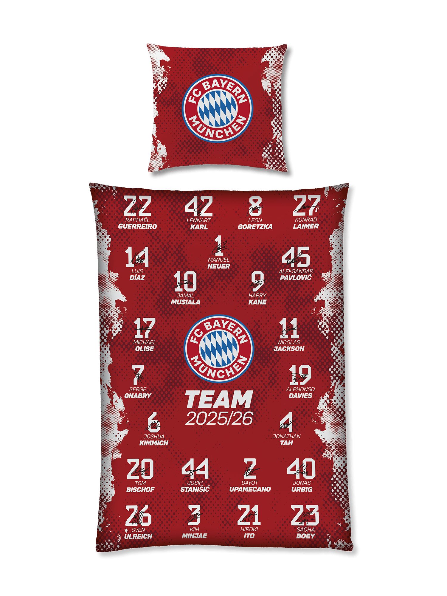 FC Bayern München Bettwäsche FC Bayern München I Bettwäsche Signature 2025-26 I Unisex I Rot, Baumwolle