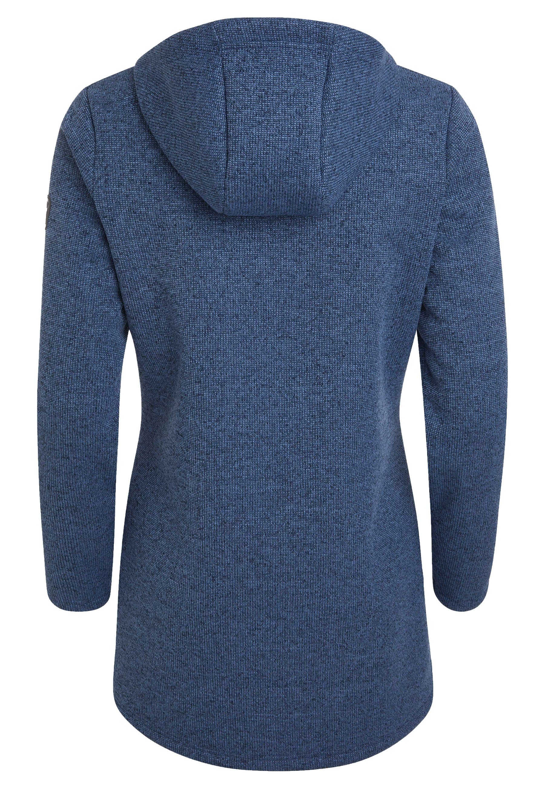 Kapuze mit Morning Elkline winddicht wärmend Fleecejacke ashblue-black Dew wasserabweisend