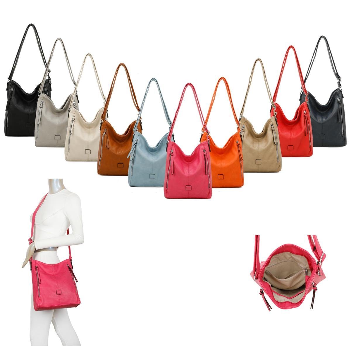 ITALYSHOP24 Schultertasche Damen Tasche Shopper Crossbody CrossOver Bodybag günstig online kaufen