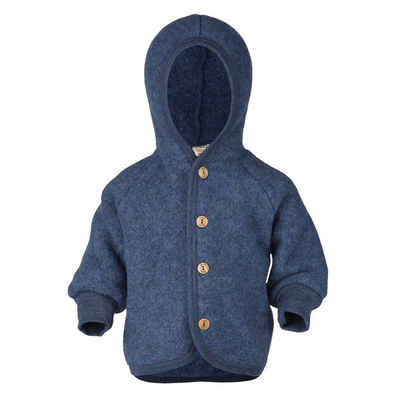 Engel Naturtextilien Walkjacke (1-St) Baby Fleece Jacke mit Kapuze aus Bio Schurwolle