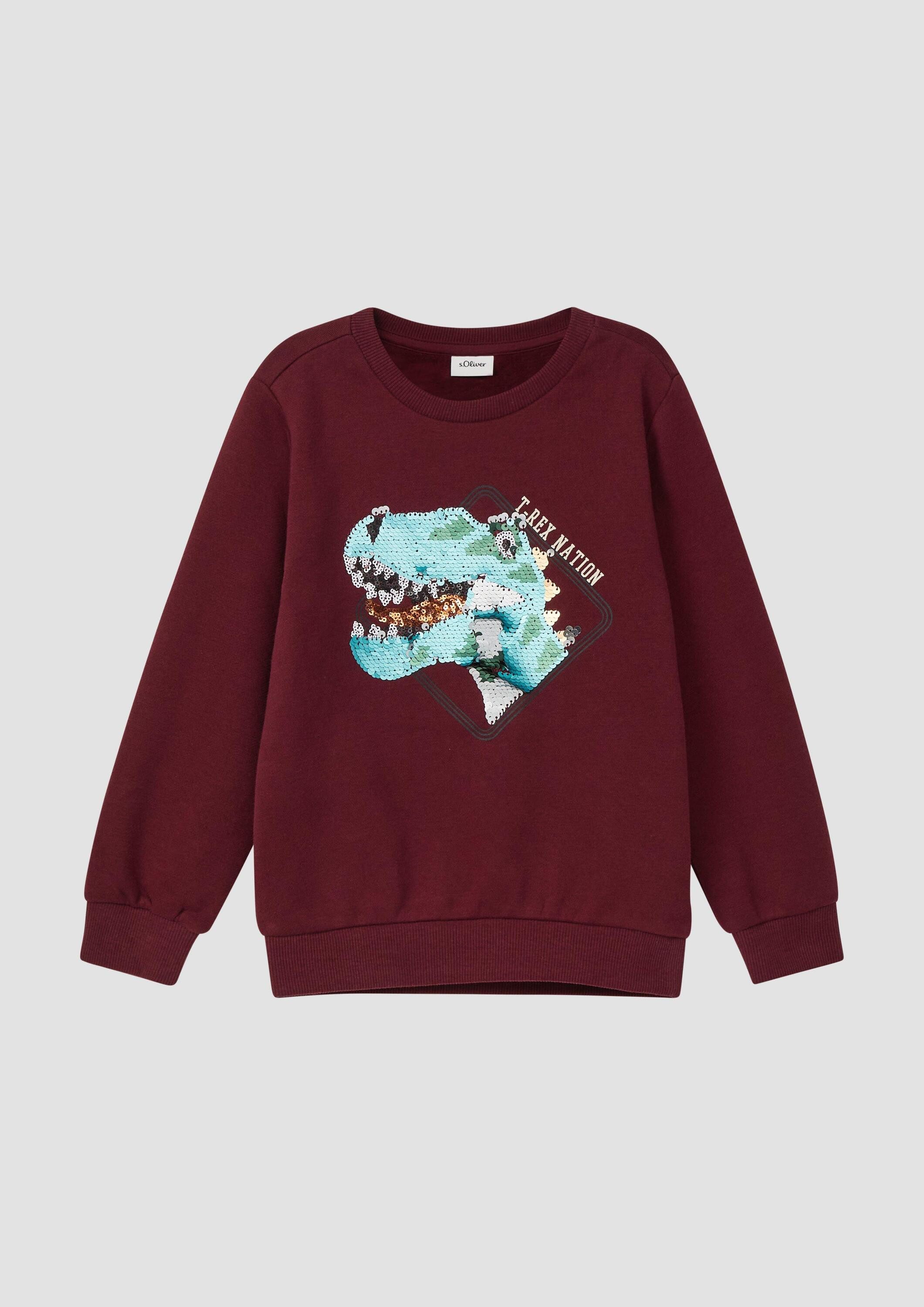 s.Oliver Sweatshirt Sweatshirt Sweatshirt mit Wendepailletten mit kuscheliger Innenseite