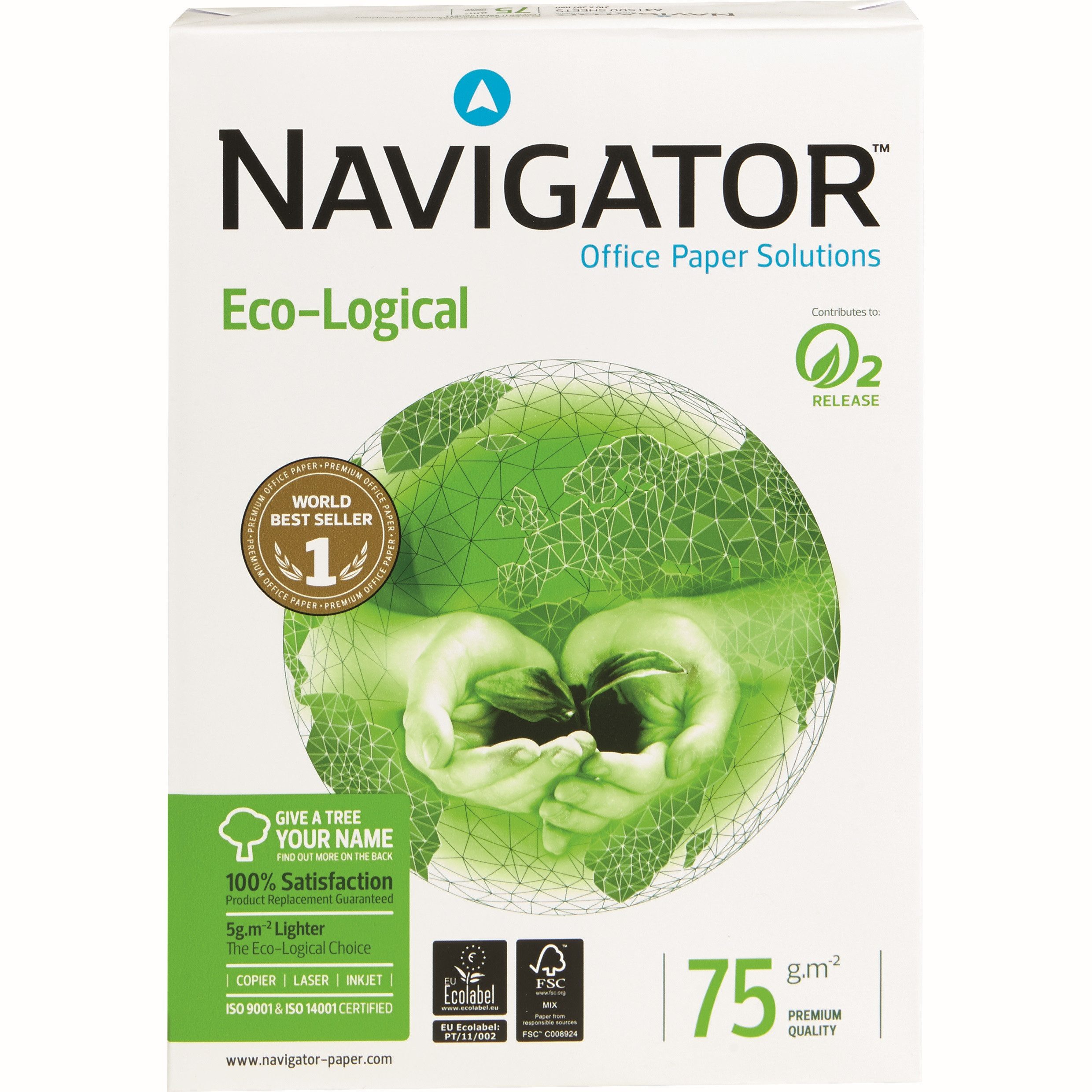 NAVIGATOR Kopierpapier Kopierpapier ECO-LOGICAL, DIN A4, 75 g/m², Pack: 500 Blatt