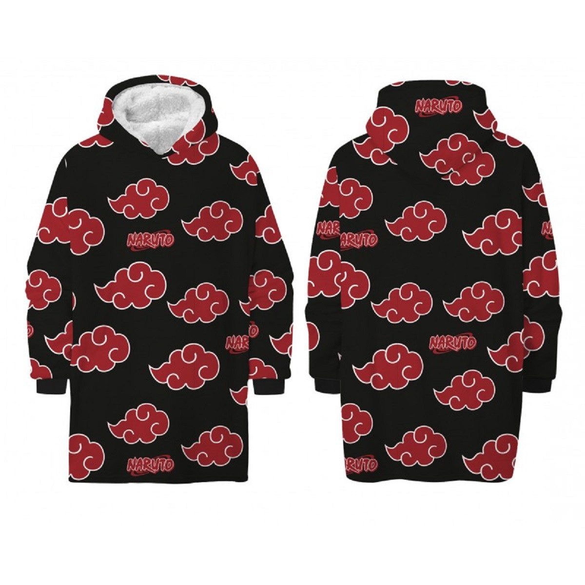 Naruto Poncho - Hoodie Blanket 110 × 95 cm Kuscheldecke mit Ärmeln und Kapuze (1-St)