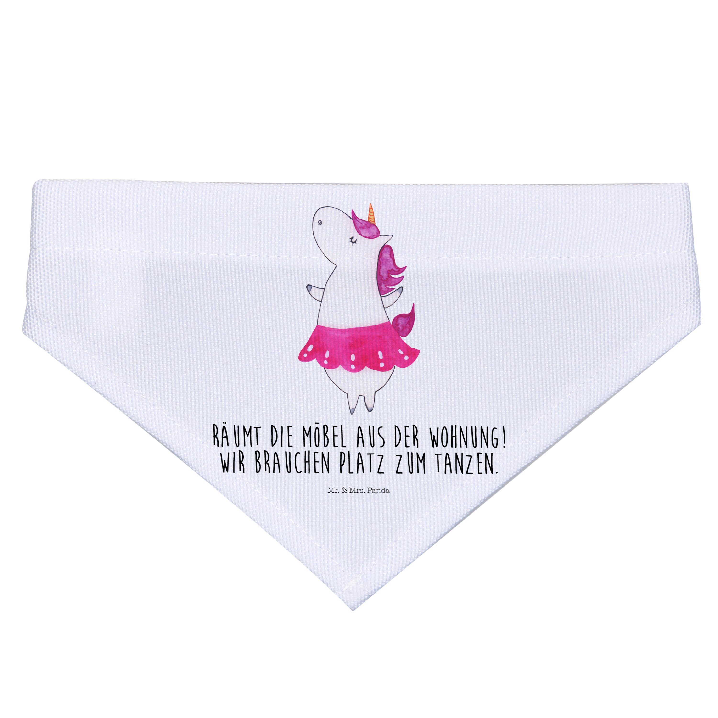 Mr. & Mrs. Panda Hundefliege Einhorn Ballerina, Hundehalstuch L, Weiß, Halstuch Hund, Einhörner, B, Polyester
