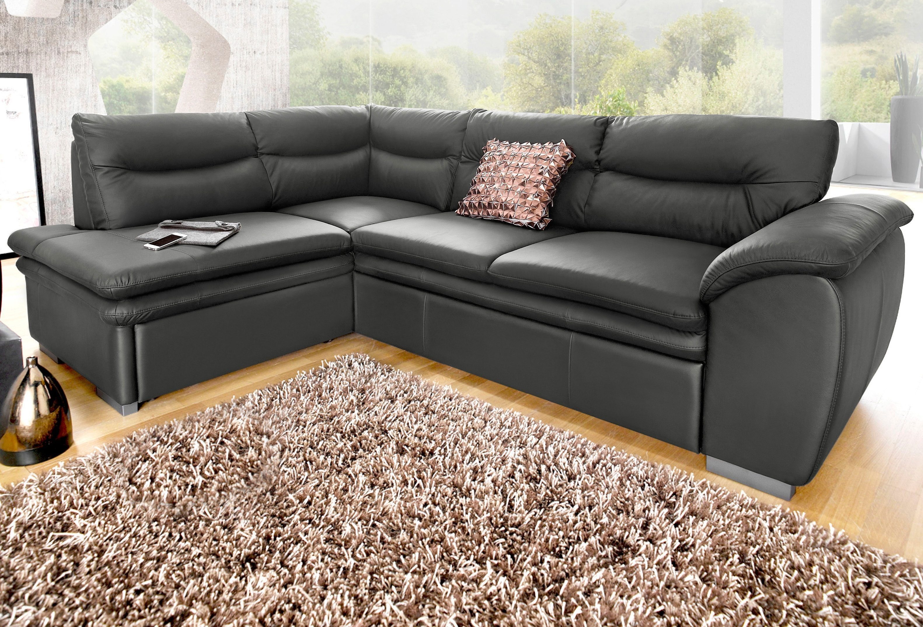 COTTA Ecksofa "Leandra L-Form", wahlweise mit Bettfunktion & Bettkasten günstig online kaufen