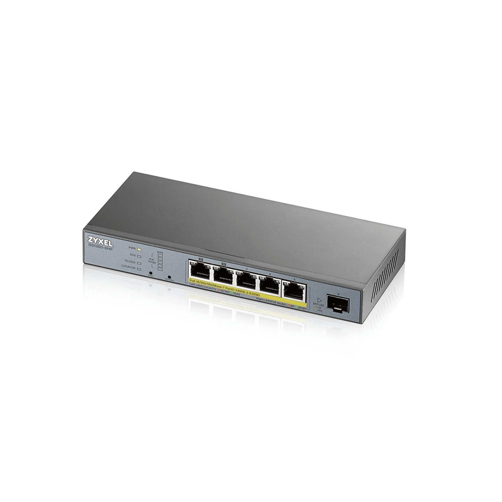 Zyxel GS1350-6HP - Switch - Smart - 5 x 10/100/1000 (PoE) Netzwerk-Switch