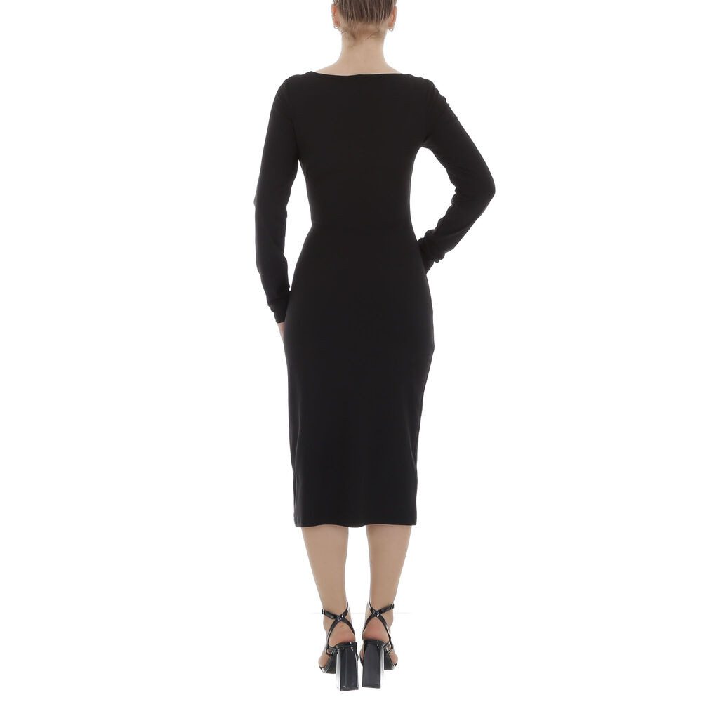 Ital-Design Wickelkleid Damen Elegant Pencil (86365205) Drapiert Stretch Maxikleid in Schwarz