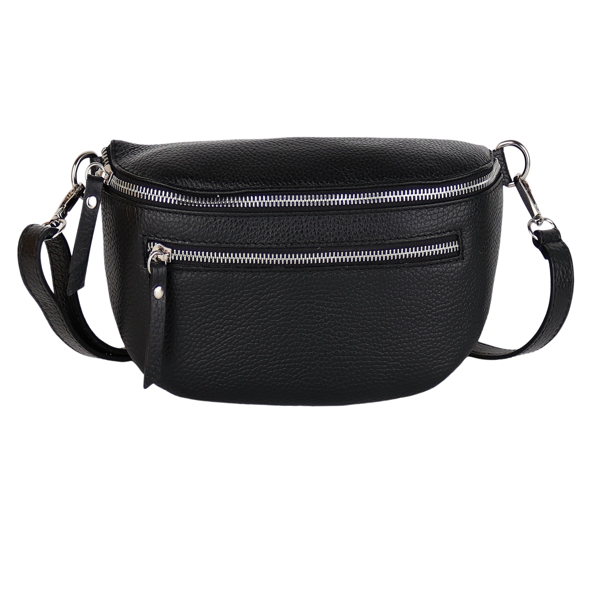 Bauchtasche Damen, Echtleder, Leder, Made in Italy, Umhängetasche, Brusttasche