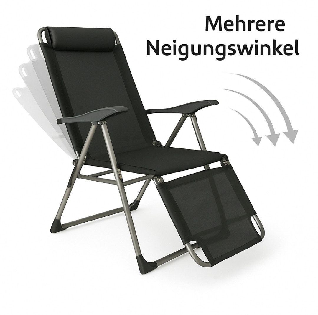 BruKa Campingstuhl Klappstuhl GOLDEN BAY Gartenstuhl Terrassenstuhl Hochlehner Stuhl (1 St)