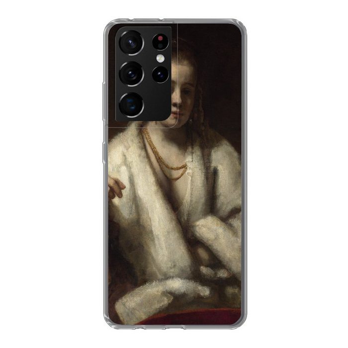 MuchoWow Handyhülle Porträt von Hendrickje Stoffels - Gemälde von Rembrandt van Rijn Phone Case Handyhülle Samsung Galaxy S21 Ultra Silikon Schutzhülle