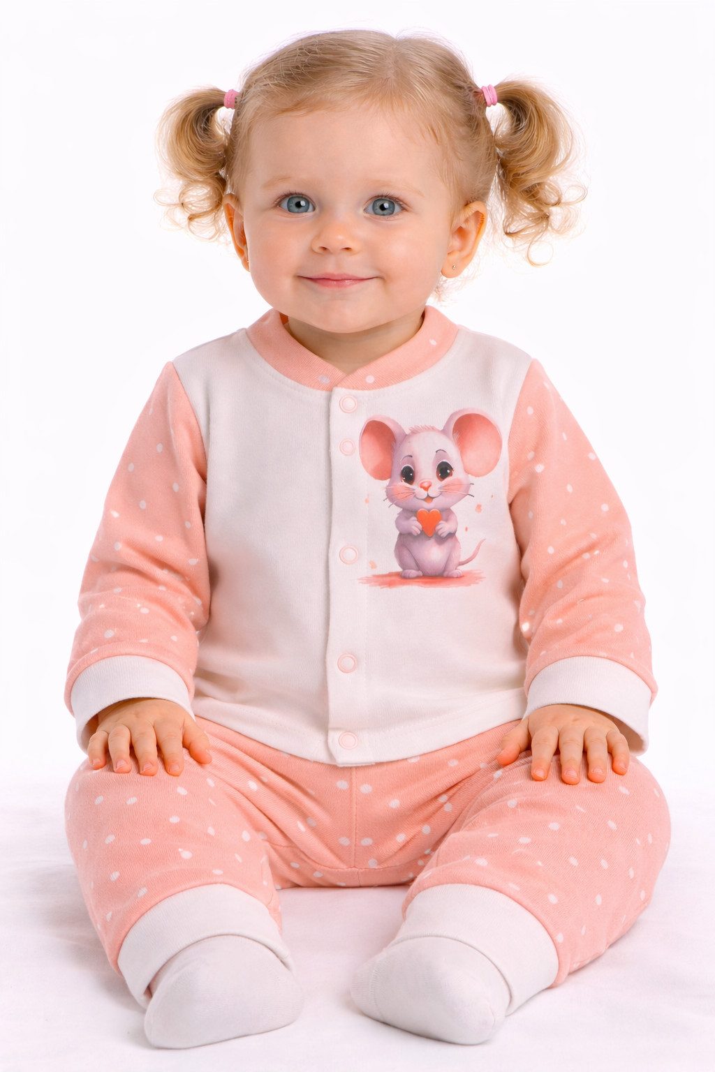 Langarmshirt & Hose Baby Anzug Erstlingsset Hemdchen und Langarmshirt in Rosa