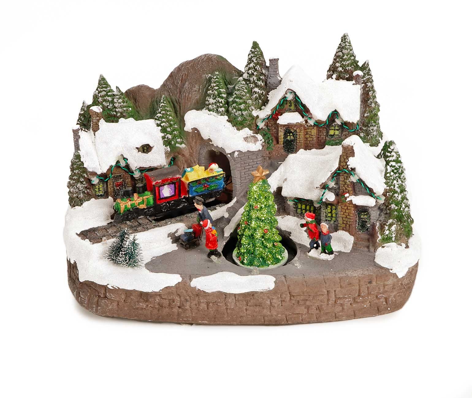 Weihnachtsdorf im Schnee mit Animation und Licht