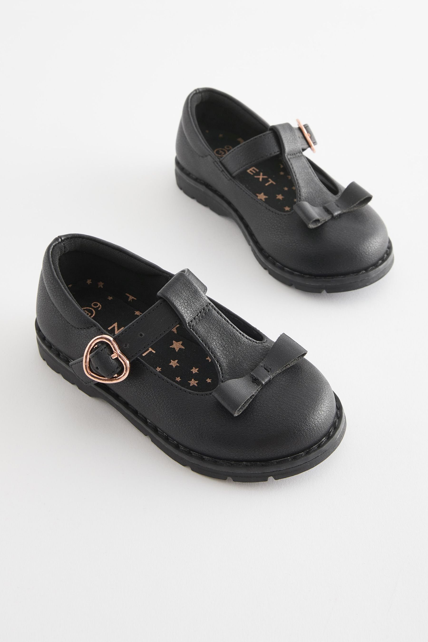 (1-tlg) T-Steg und Schleife T-Strap-Sandale Next Kleinkinder-Schuhe Black mit