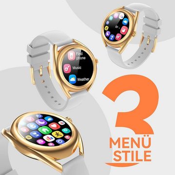 Parsonver Smartwatch (1,09 Zoll, Android und iOS), Damen Fashion Fitnessuhr mit Herzfrequenz Schlafmonitor Armbandänduhr