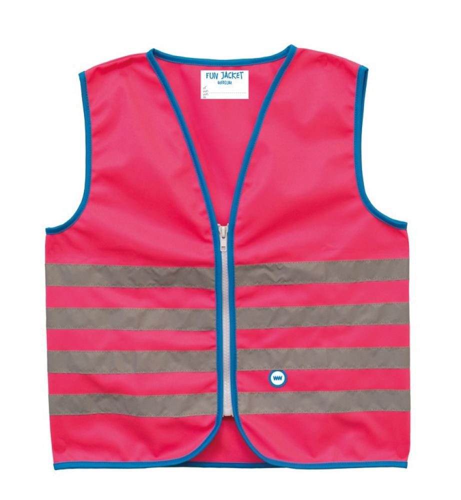 WOWOW Fahrradreflektor Wowow Sicherheitsweste Fun Jacket für Kinder pink mit Refl Streifen M
