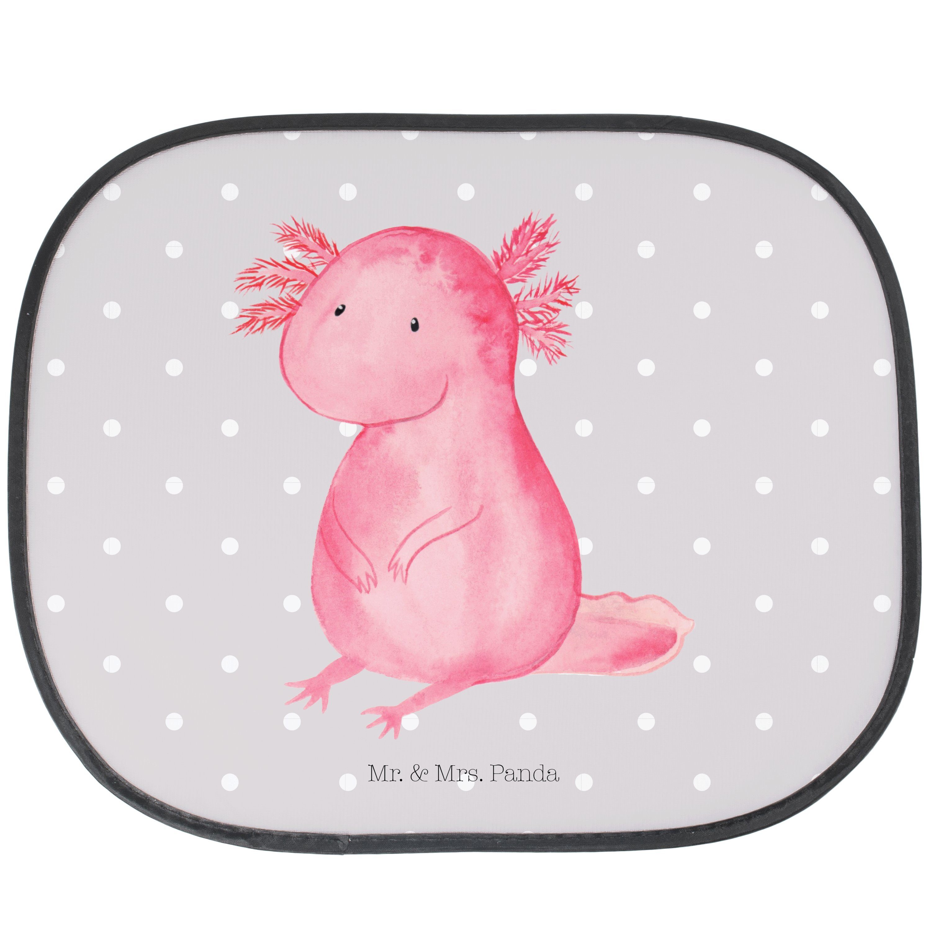 Sonnenschutz Axolotl - Grau Pastell - Geschenk, Molch, Weisheit, Sonnenschutzfolie, Mr. & Mrs. Panda, Seidenmatt