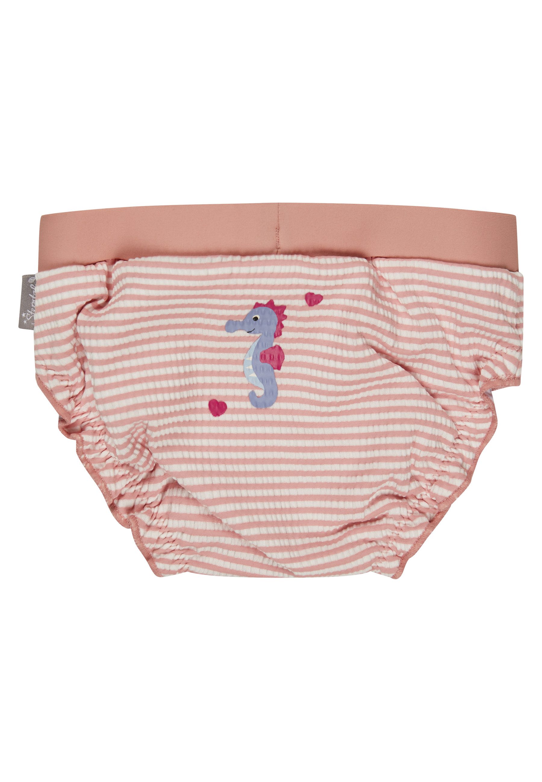 Sterntaler® Badehose UV-Schutz 50+ Badehose Seepferdchen (1-St) Badehose Seersucker mit Seepferdchen & Kordel, Windeleinsatz bis 86/92