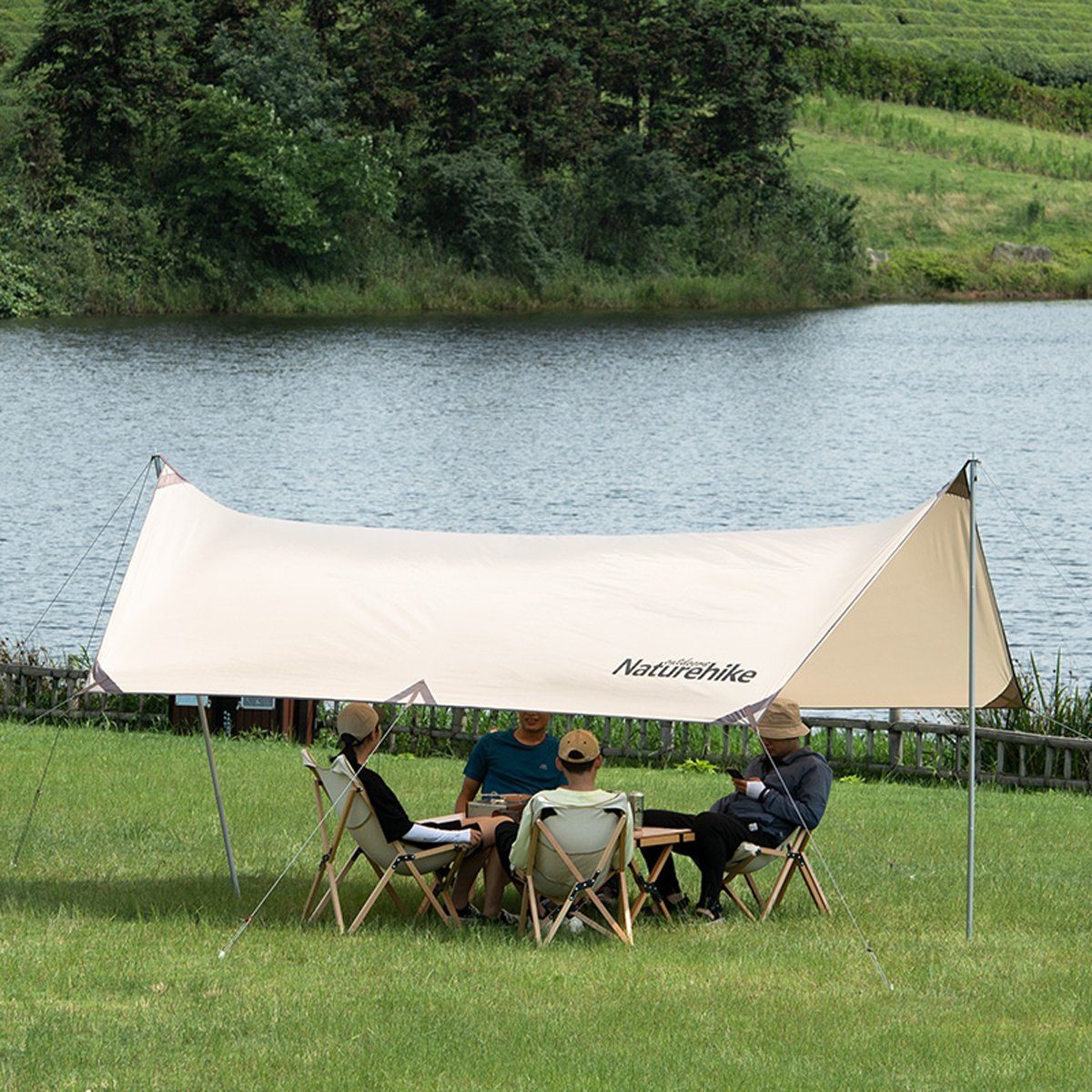 Schatten-Segel-Sonnendach-Zelt für Camping Backpacking und Abenteuer im Freien 3m 3m Simlug wasserdichte UV-Schutz-Campingzelt-Planen 
