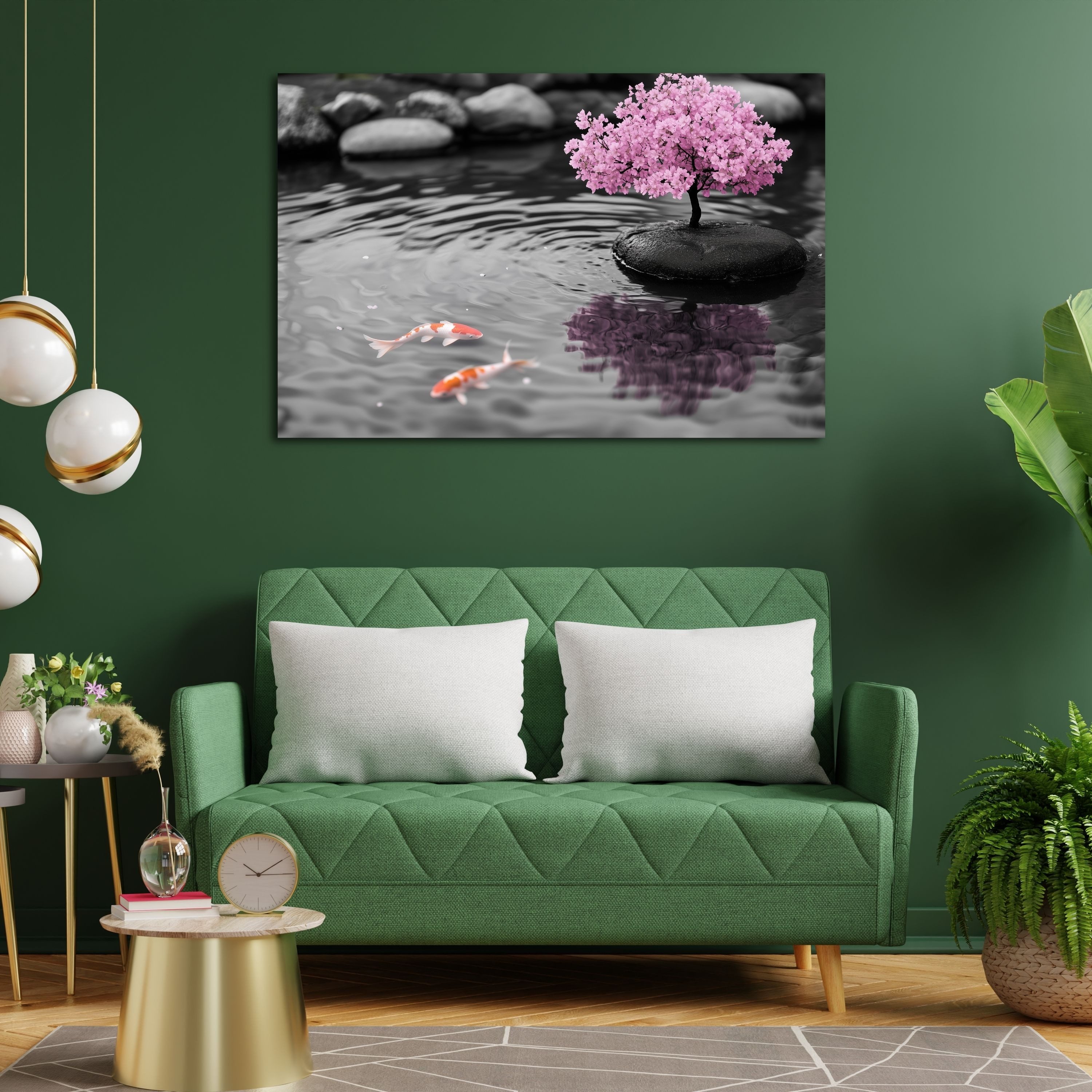DARO Design Leinwandbild Modern Abstrakt Wandbilder XXL Wandbild Wand Deko Leinwand Bilder, (rosa Kirschblütenbaum - Bild groß Wohnzimmer Schlafzimmer Küche Esszimmer Einteilig Querformat Fotodruck Leinwände Wanddeko Abstrakte Kunst Boho), 30x20cm