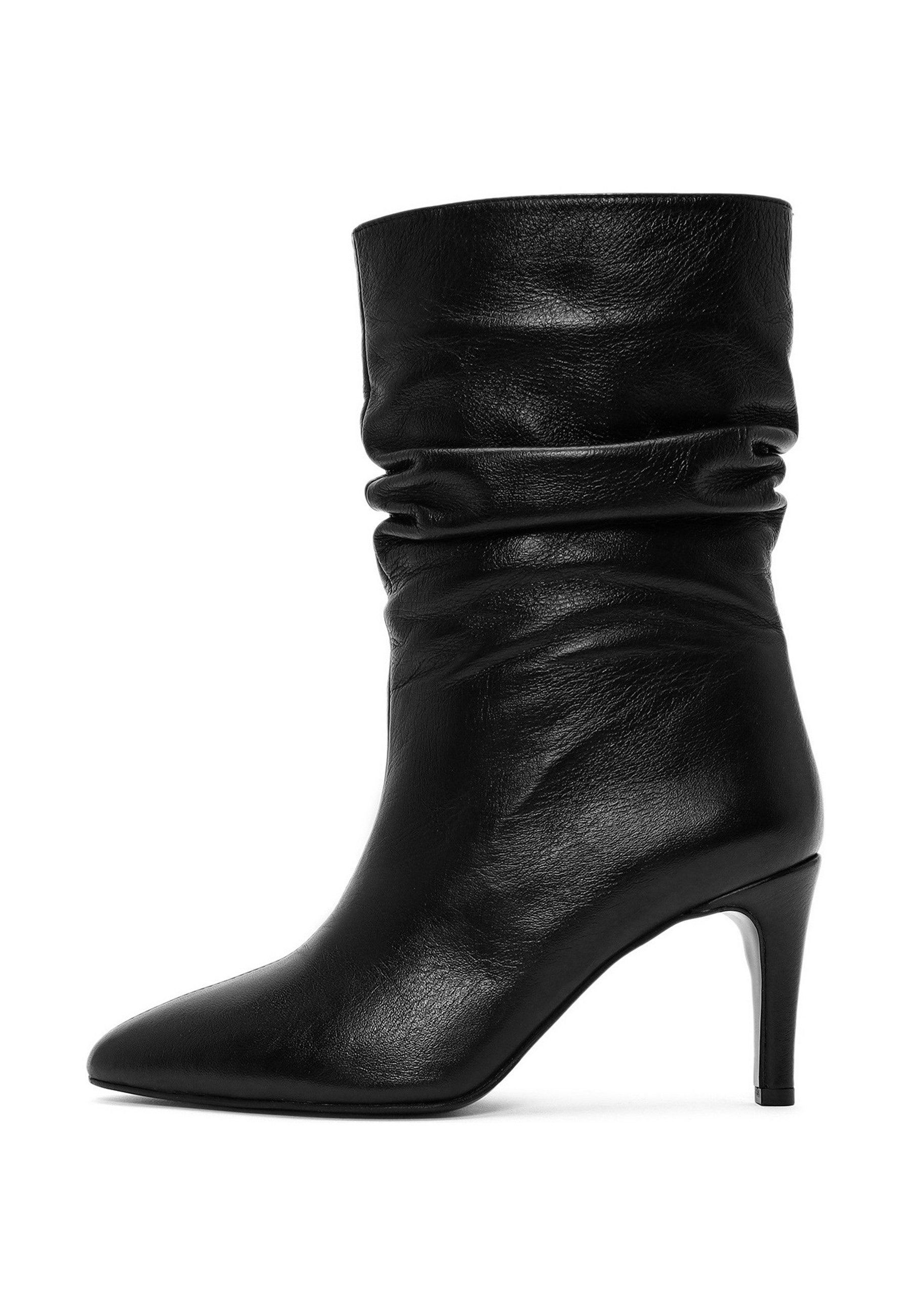 Derimod Echtleder High-Heel Slouchy-Stiefel Ankleboots