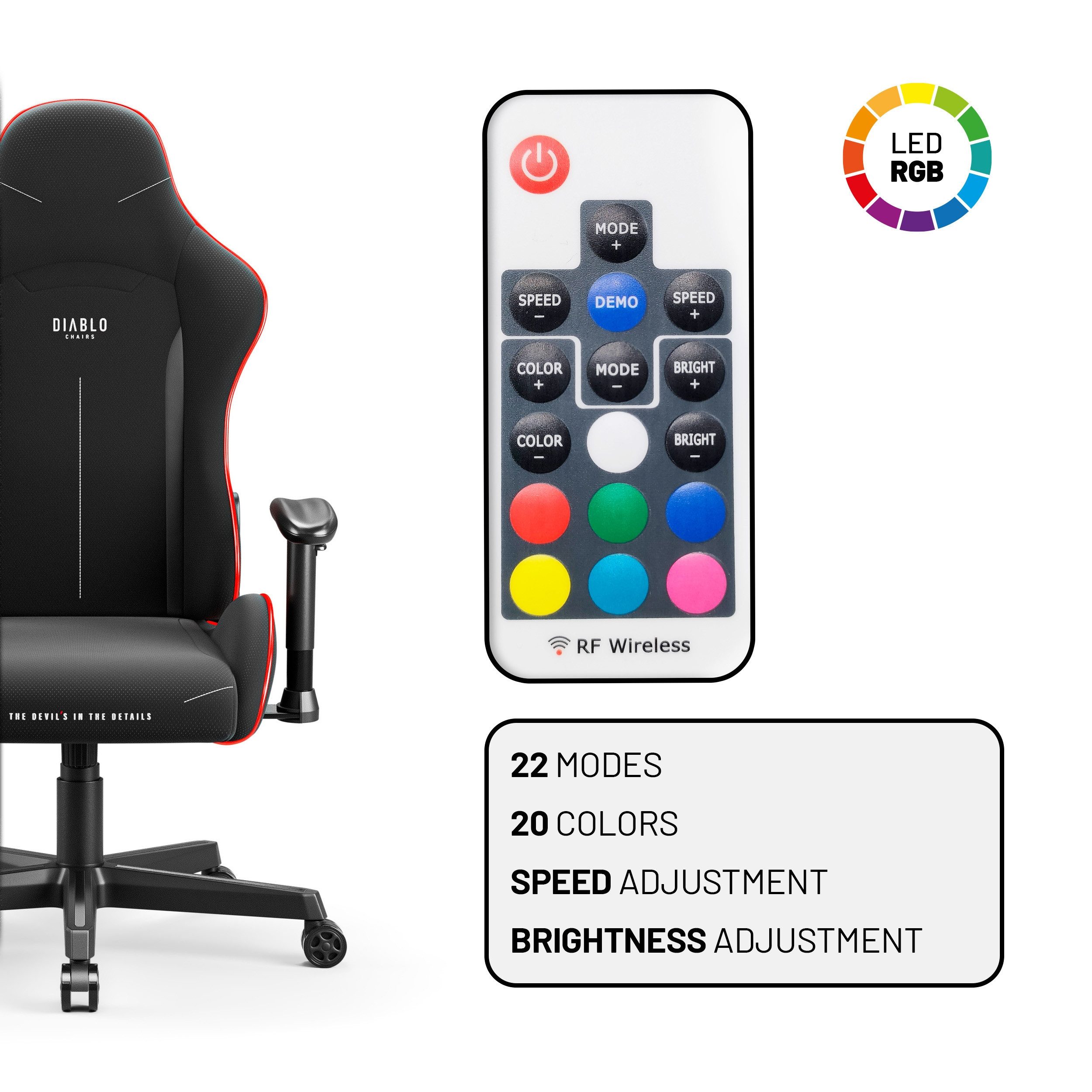 DIABLO CHAIRS Gaming-Stuhl X-Starter Stoff ergonomisch TiltTech Armlehnen Kopfstütze (TiltTech Butterfly, SoftTouch Stoff, 2D-Armlehnen, Gummiräder bodenschonend), Lendenkissen SoftTouch Wippfunktion Metallbasis 136kg