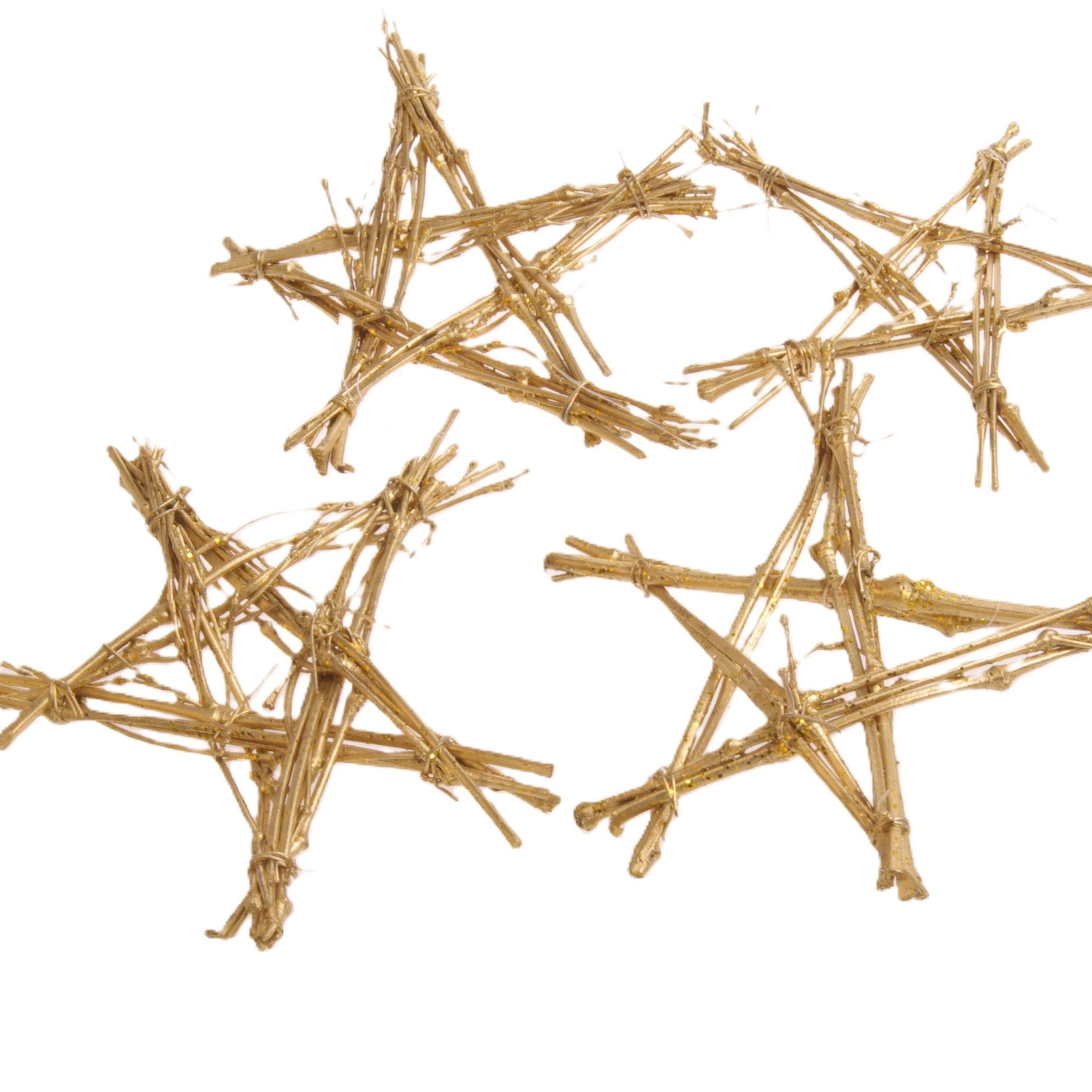 Deko AS Christbaumschmuck 33306 Rattansterne 11cm 1 VE = 4 Stück in Gold, Sternform