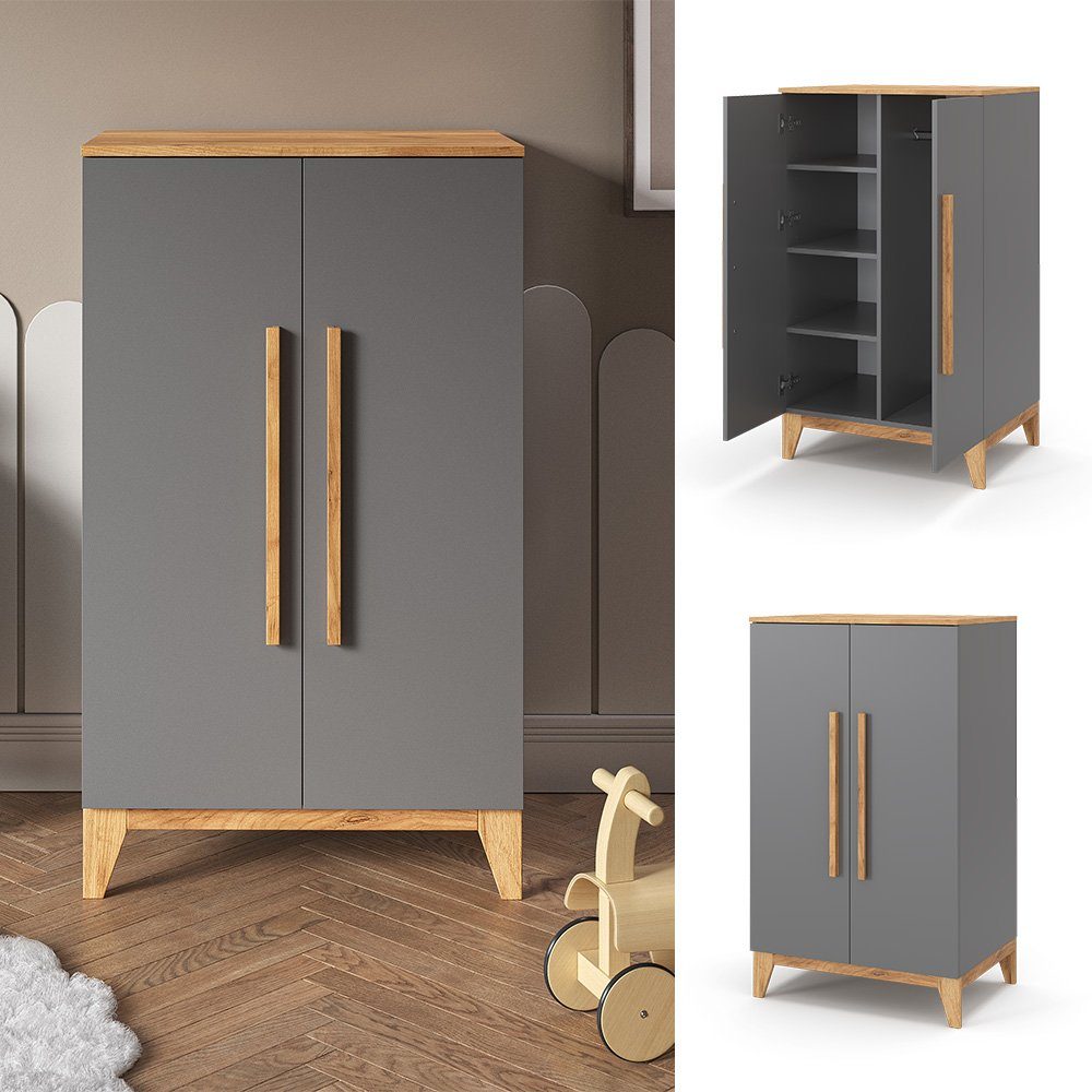VitaliSpa® Kleiderschrank Malia, Grau/Eiche, 53.4 x günstig online kaufen