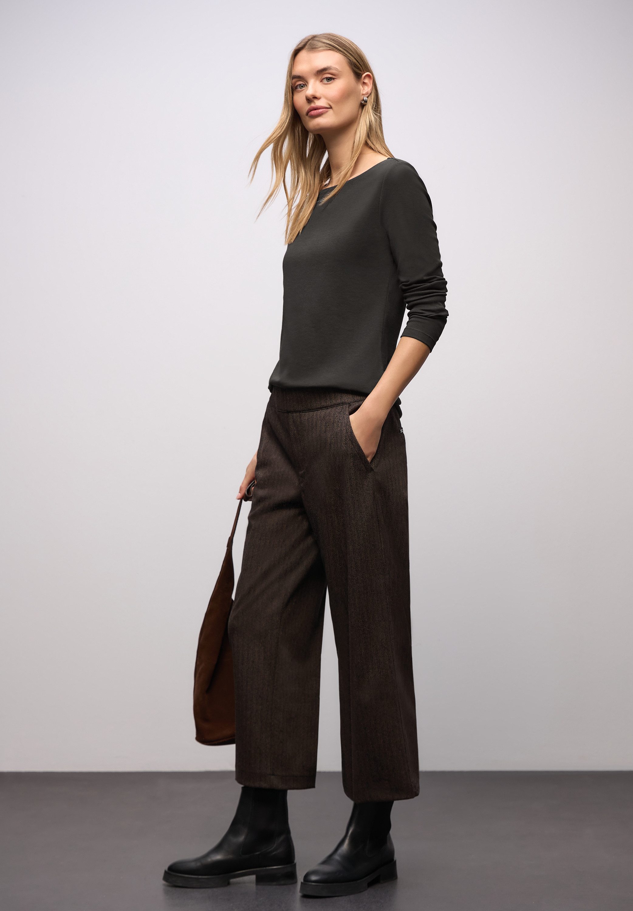 STREET ONE Langarmshirt Style Lanea mit U-Boot Ausschnitt