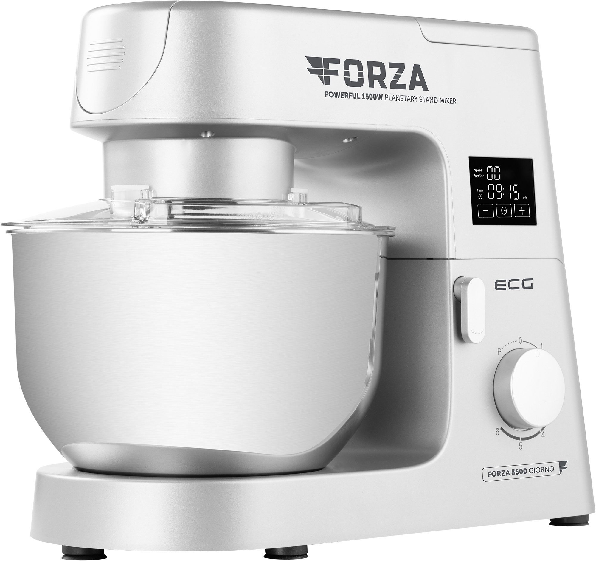 ECG Küchenmaschine, 1500 W, 6,50 l Schüssel, Große Auswahl an Zubehör