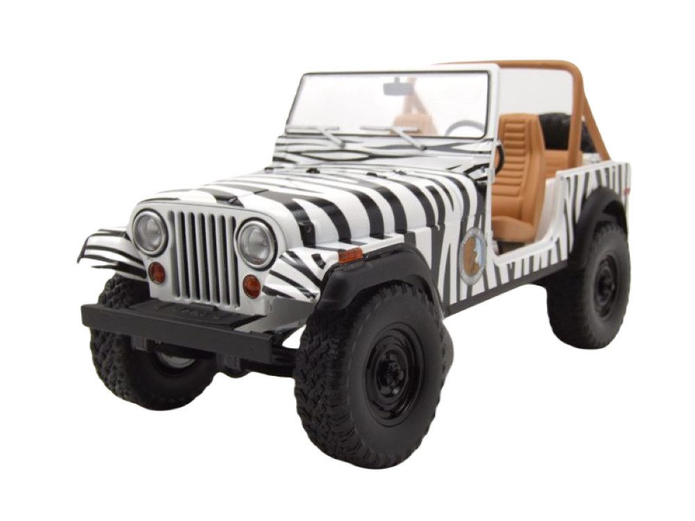 GREENLIGHT collectibles Modellauto Jeep CJ-7 1976 weiß Ace Ventura When Nature Calls, Maßstab 1:18