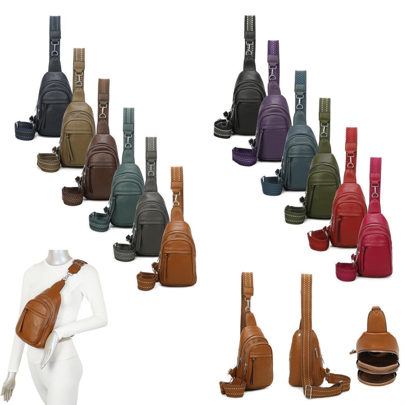 ITALYSHOP24 Schultertasche Damen Sling-Tasche Crossbody Brusttasche Bodybag günstig online kaufen