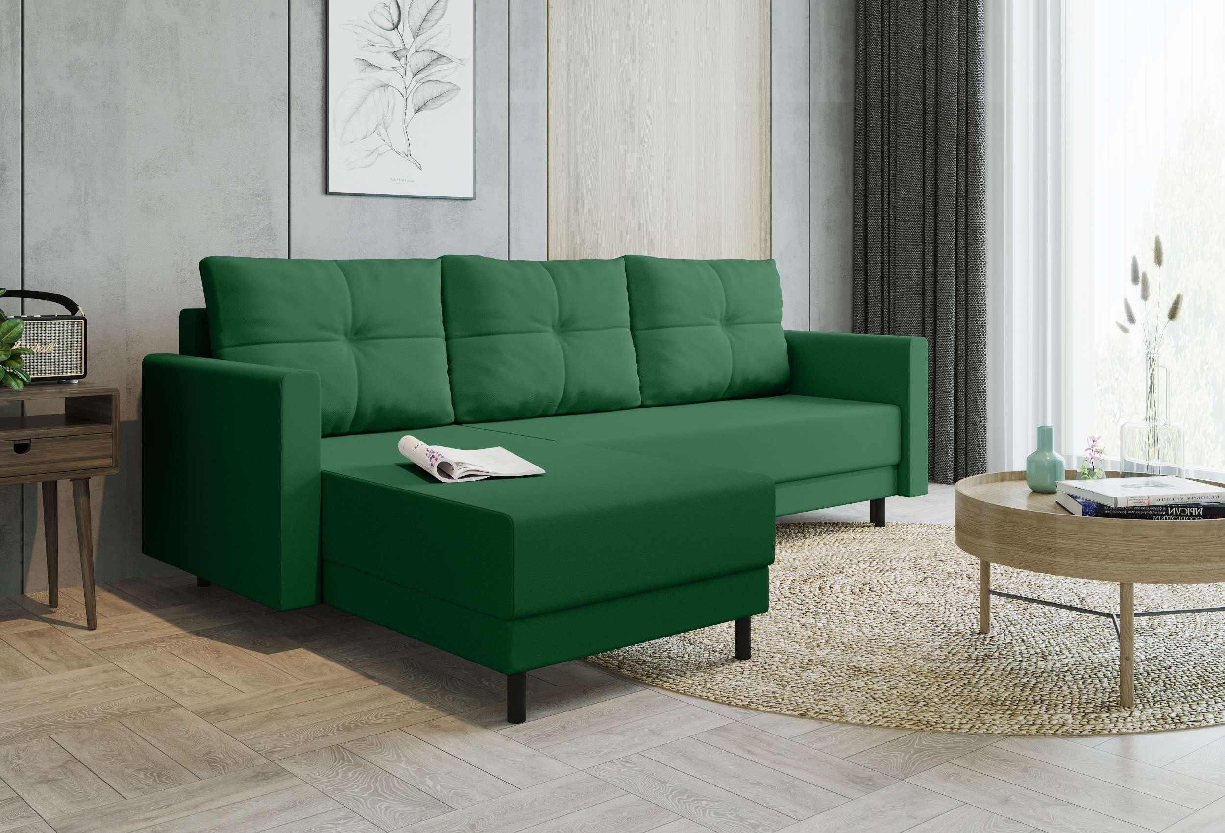 Modern Sofa, Sitzkomfort, mit Stylefy Eckcouch, Design mit Bettkasten, Paloma, Bettfunktion, L-Form, Ecksofa