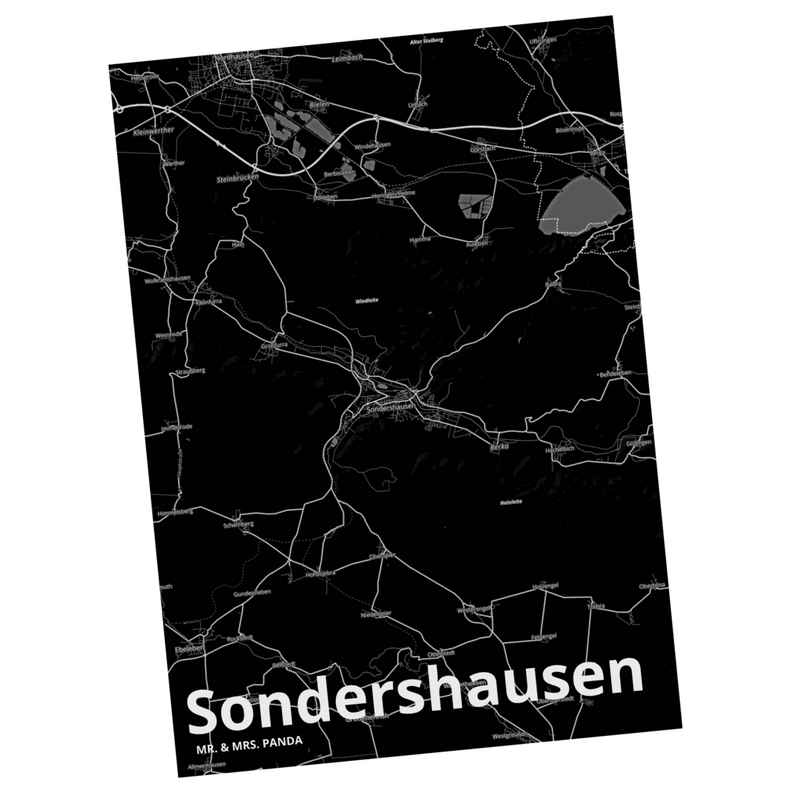 Mr. & Mrs. Panda Postkarte Sondershausen - Geschenk, Städte, Einladungskarte, Stadt Dorf Karte L