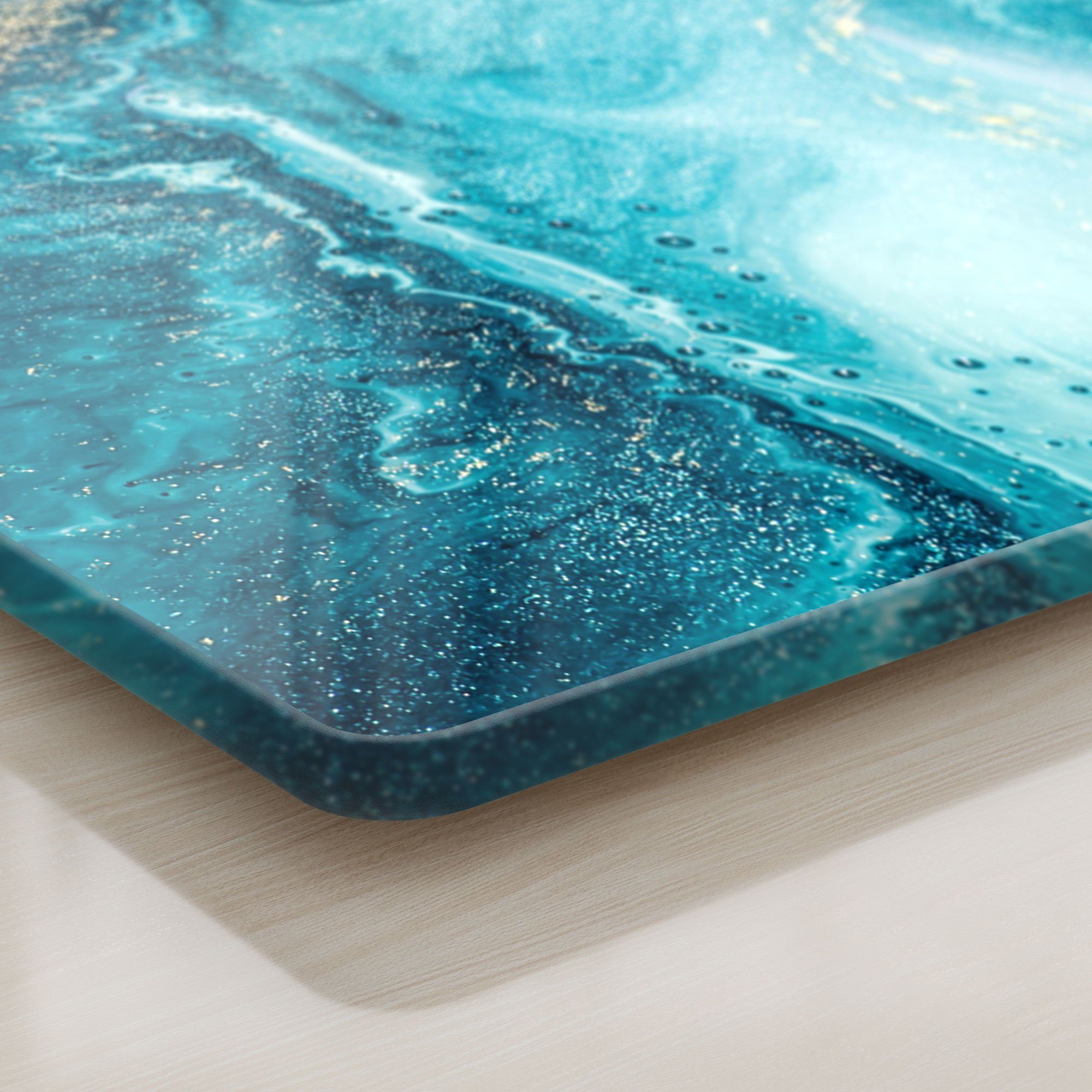 'Meer aus Marmor', Schneideplatte Frühstücksbrett DEQORI Schneidebrett Glas, Platte