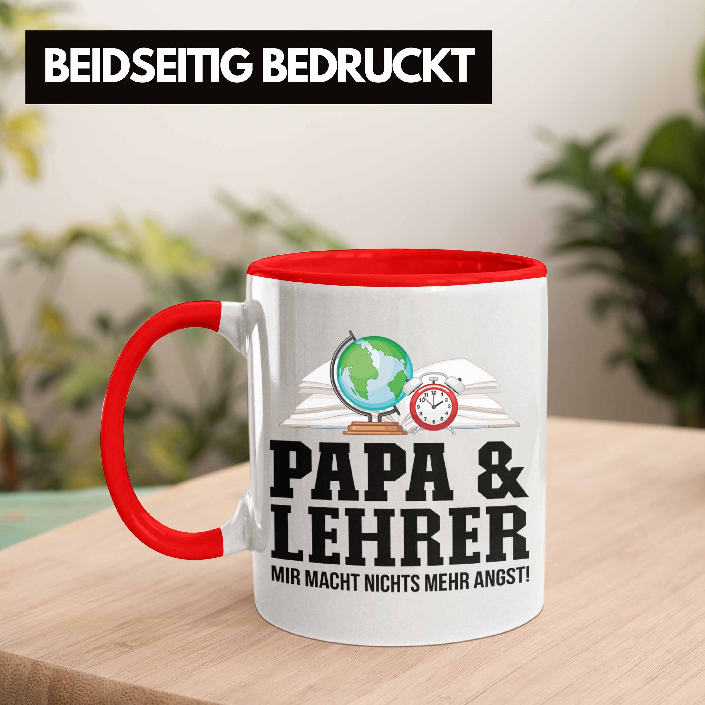 Trendation Lehrer Geschenkidee Papa Rot und Lehrer - Tasse für Trendation Vater Tasse Gebur