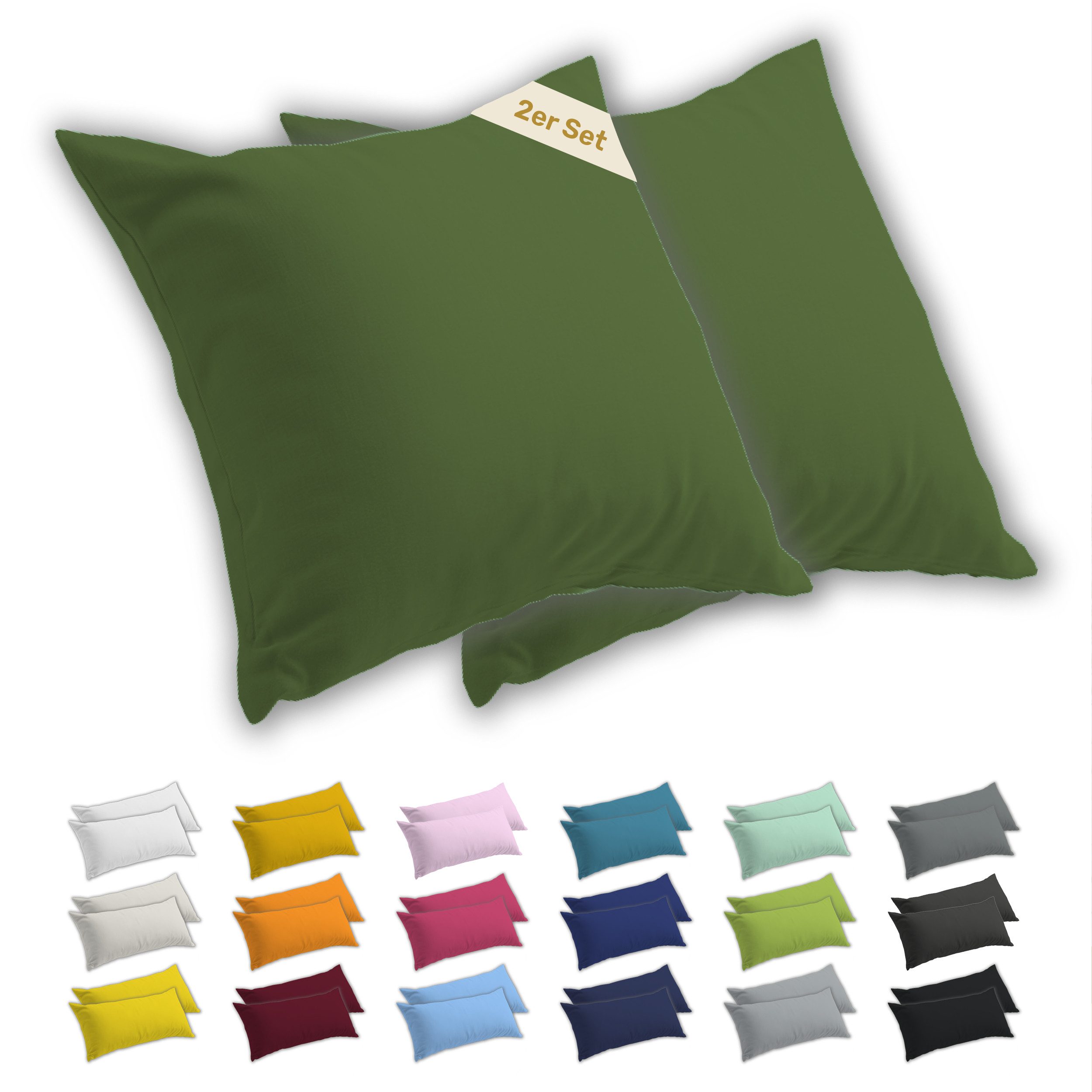 Lavea Kissenbezug 2er Set - Jersey - 100% atmungsaktive Baumwolle - ÖKO-TEX günstig online kaufen