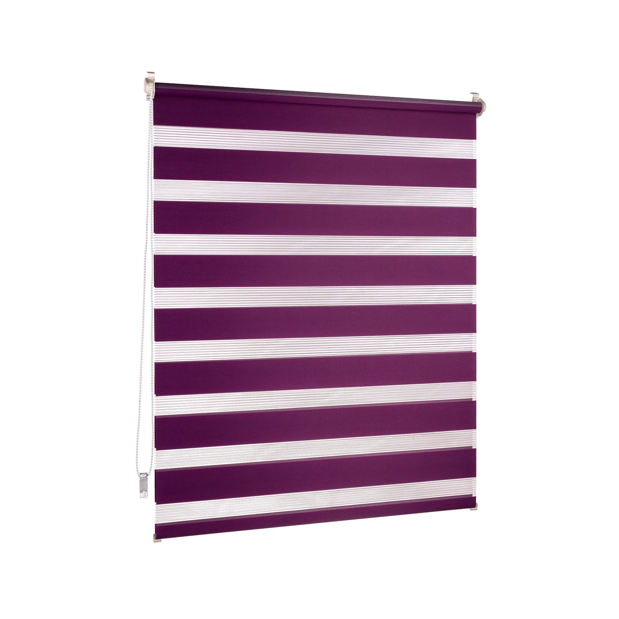 Doppelrollo Klemmfix Doppelrollo / Duo Rollo, 45 x 150 cm, aubergine, Victoria M., blickdicht, ohne Bohren, freihängend, Klemmfix