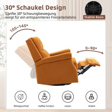 yozhiqu TV-Sessel Drehbarer Liegestuhl,360 Grad drehbarer Freizeitstuhl, Freizeitsessel (Stuhl mit Beinstütze und Rückenlehnenverstellung), Freizeitsessel für Kinderzimmer, Hotel, Schlafzimmer, Büro, Lounge
