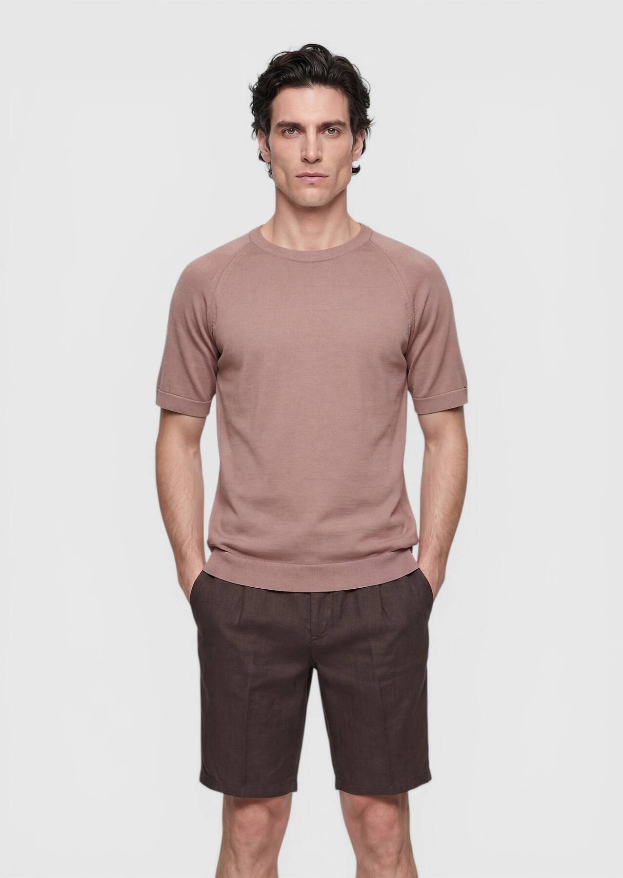 RAMSEY Longpullover Rosa Strickmode