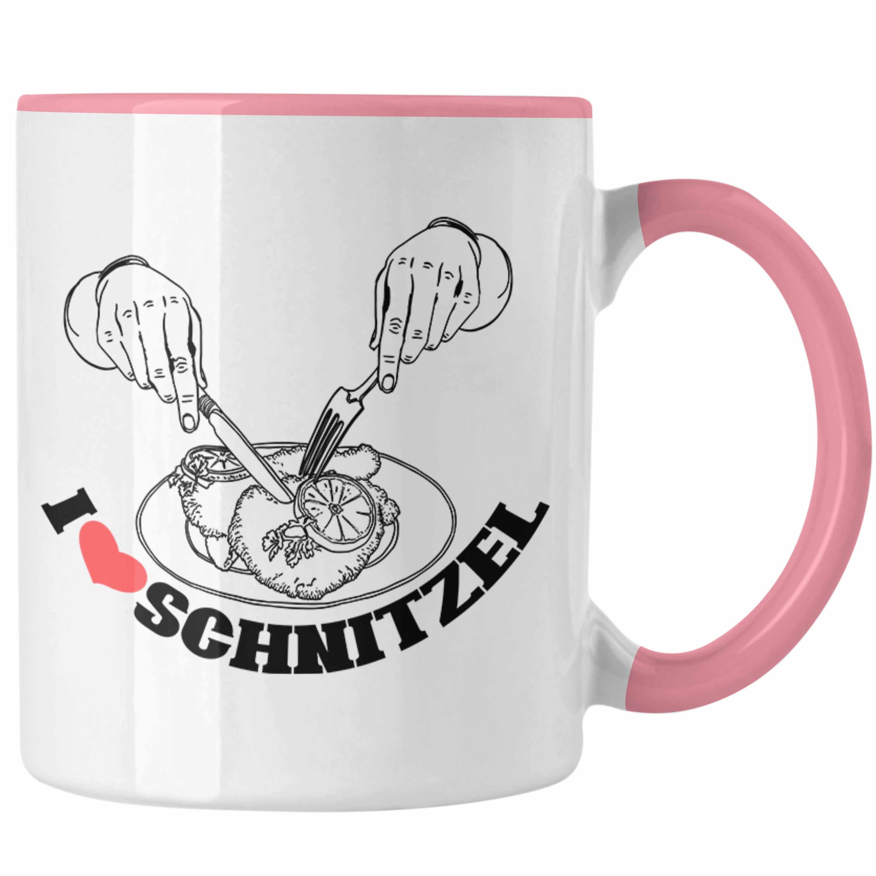 Trendation Tasse Schnitzel-Tasse Geschenk für Rosa Schnitzel-Liebhaber