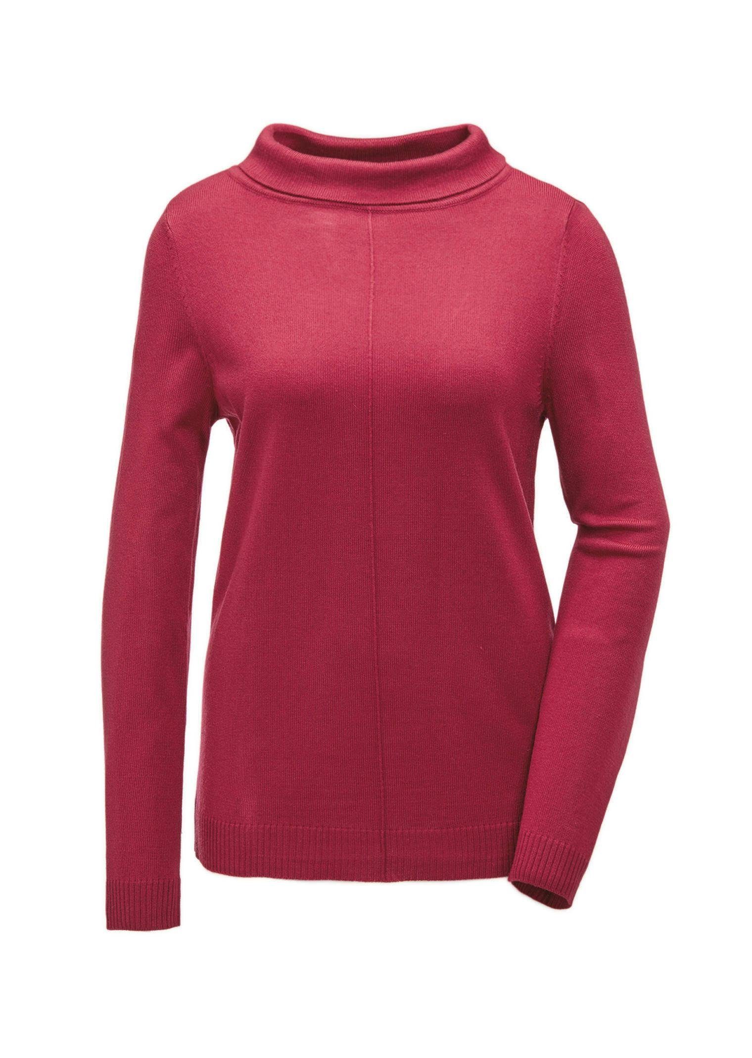 Strickpullover Kurzgröße: Feinstrickpullover mit Umlegekragen