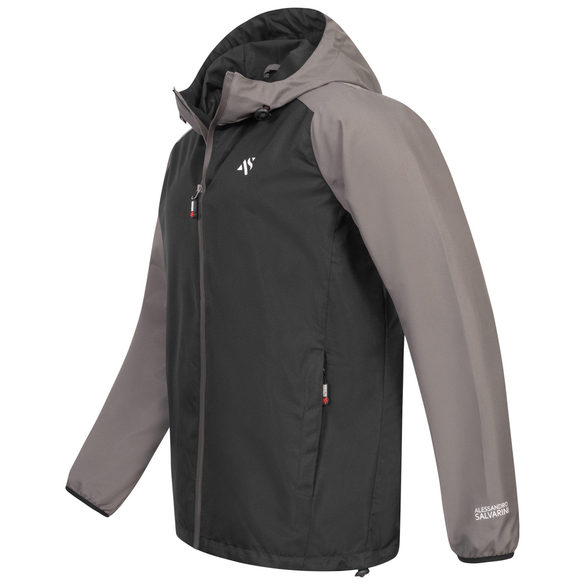 Alessandro Salvarini Regenjacke Herren wasserabweisend – Outdoorjacke mit Kapuze Leichte Outdoorjacke mit Kapuze und Reißverschluss