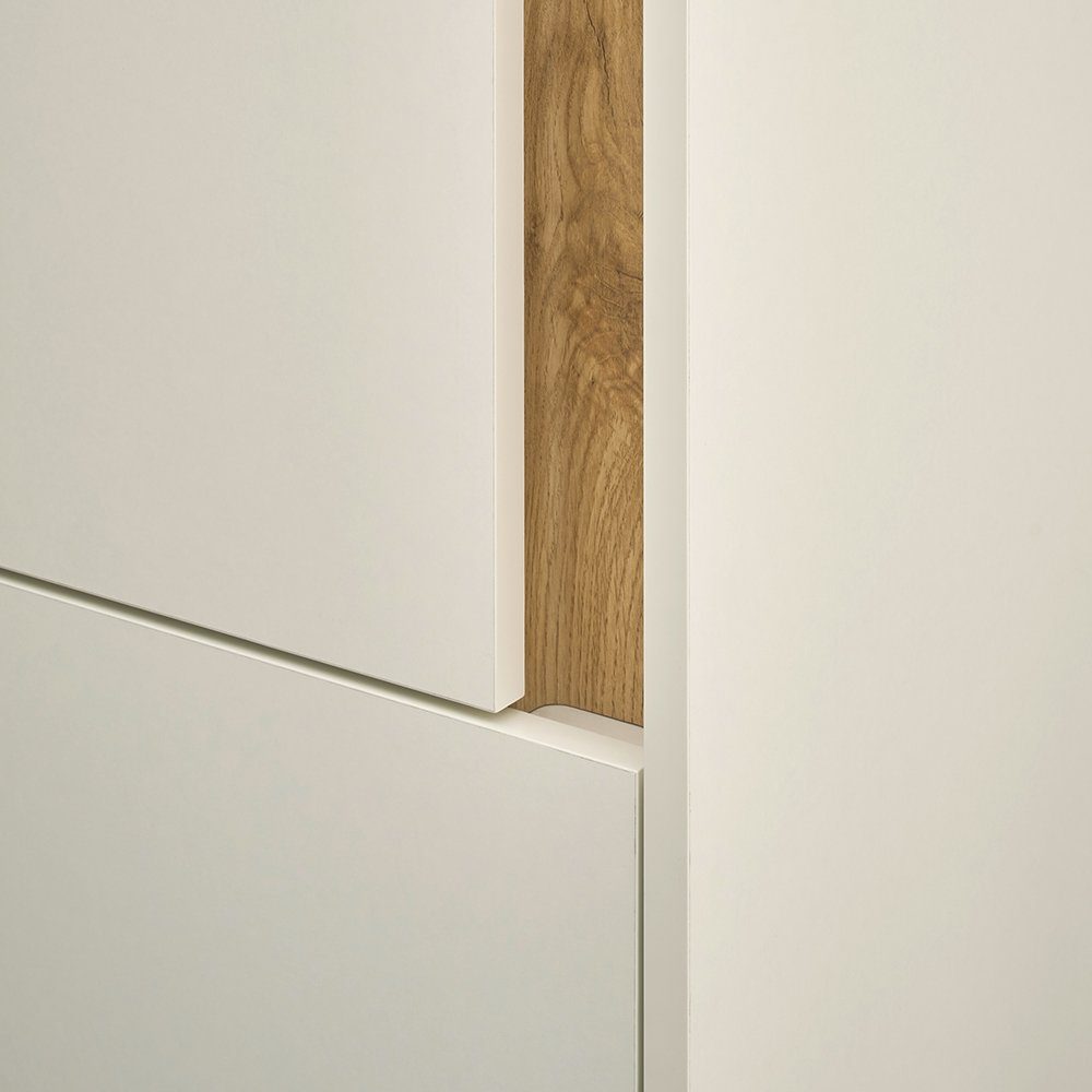 Lomadox Stauraumschrank CRISP-61 weiß mit Eiche, günstig online kaufen