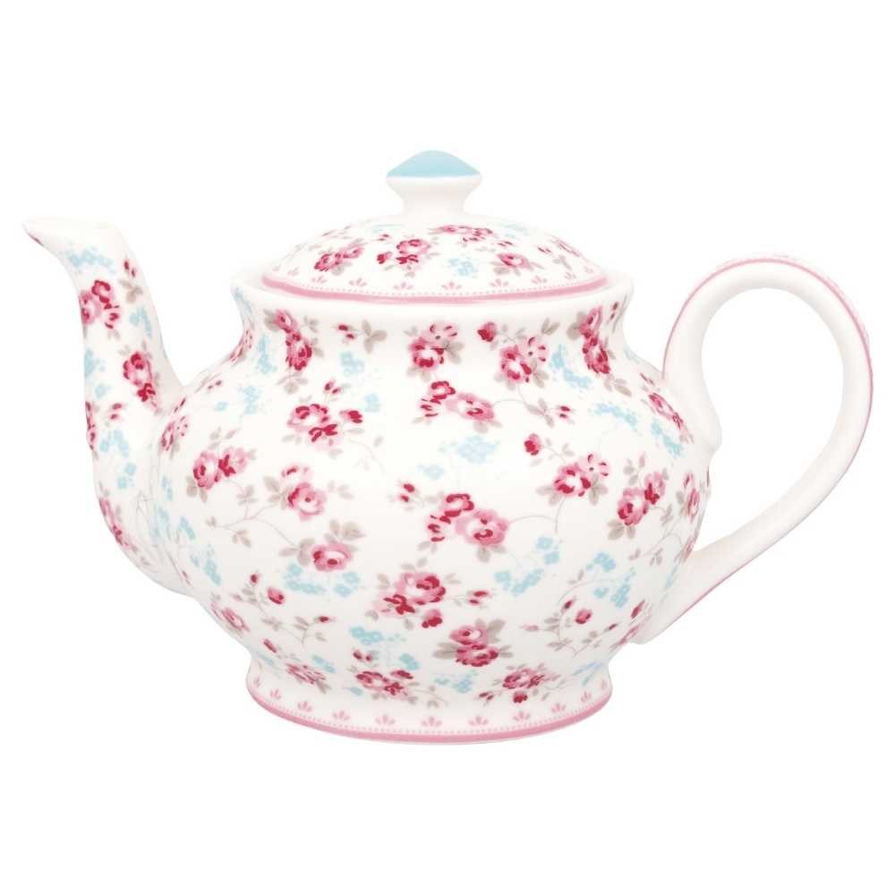 Greengate Teekanne Greengate Teekanne ELSY Weiß mit Blümchen 1 Liter