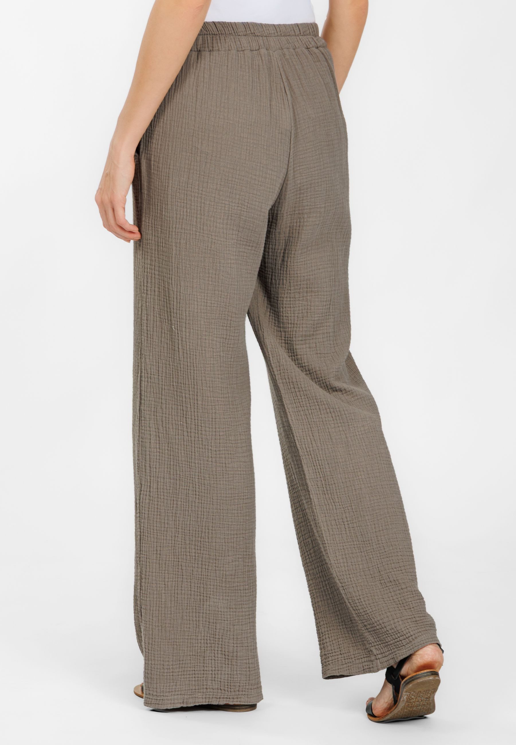Caspar Stoffhose Damen Musselin Hose 100% Baumwolle Sommerhose Made in Italy - KHS055