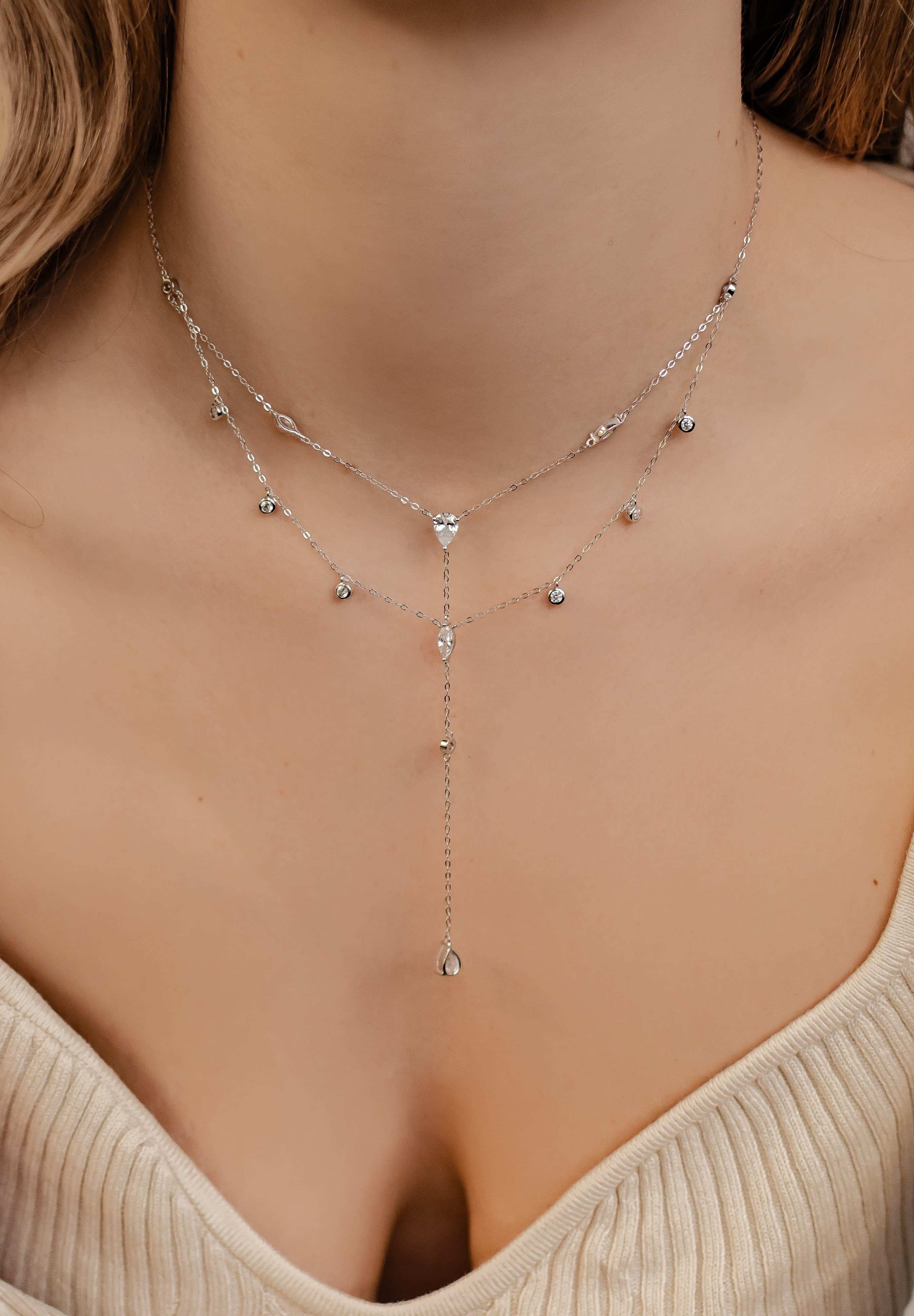 Hey Happiness Statementkette Silber Y-Kette Tropfen günstig online kaufen