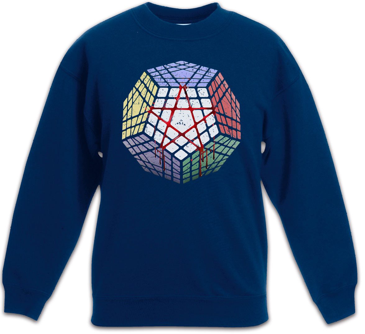 Sweatshirt Megaminx Pentacle Kinderpullover Cube Zauberwürfel 80s Magic Speed