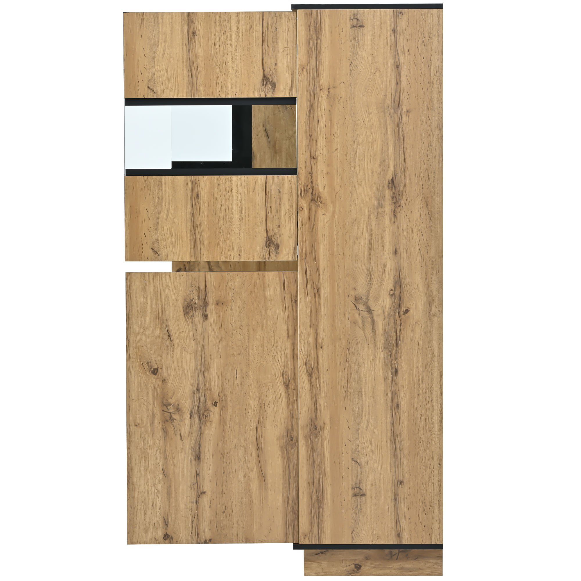 Stauraumvitrine Standvitrine Oak,16 Wohnwände Vitrinenschrank Farben Schrank, Odikalo LED