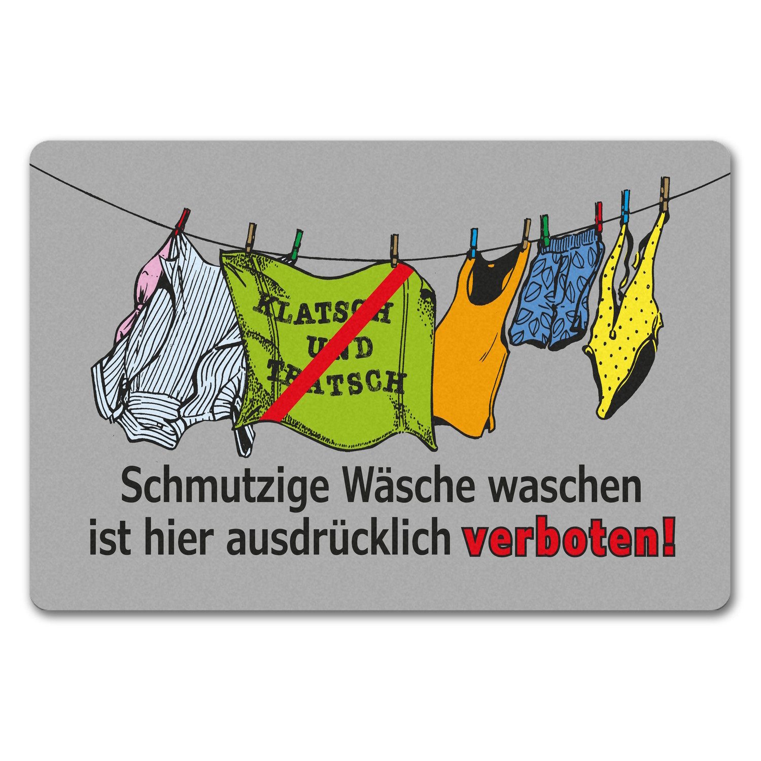 speecheese Fußmatte Klatsch und Tratsch Fußmatte in 40x60 cm ohne Rand mit Spruch: