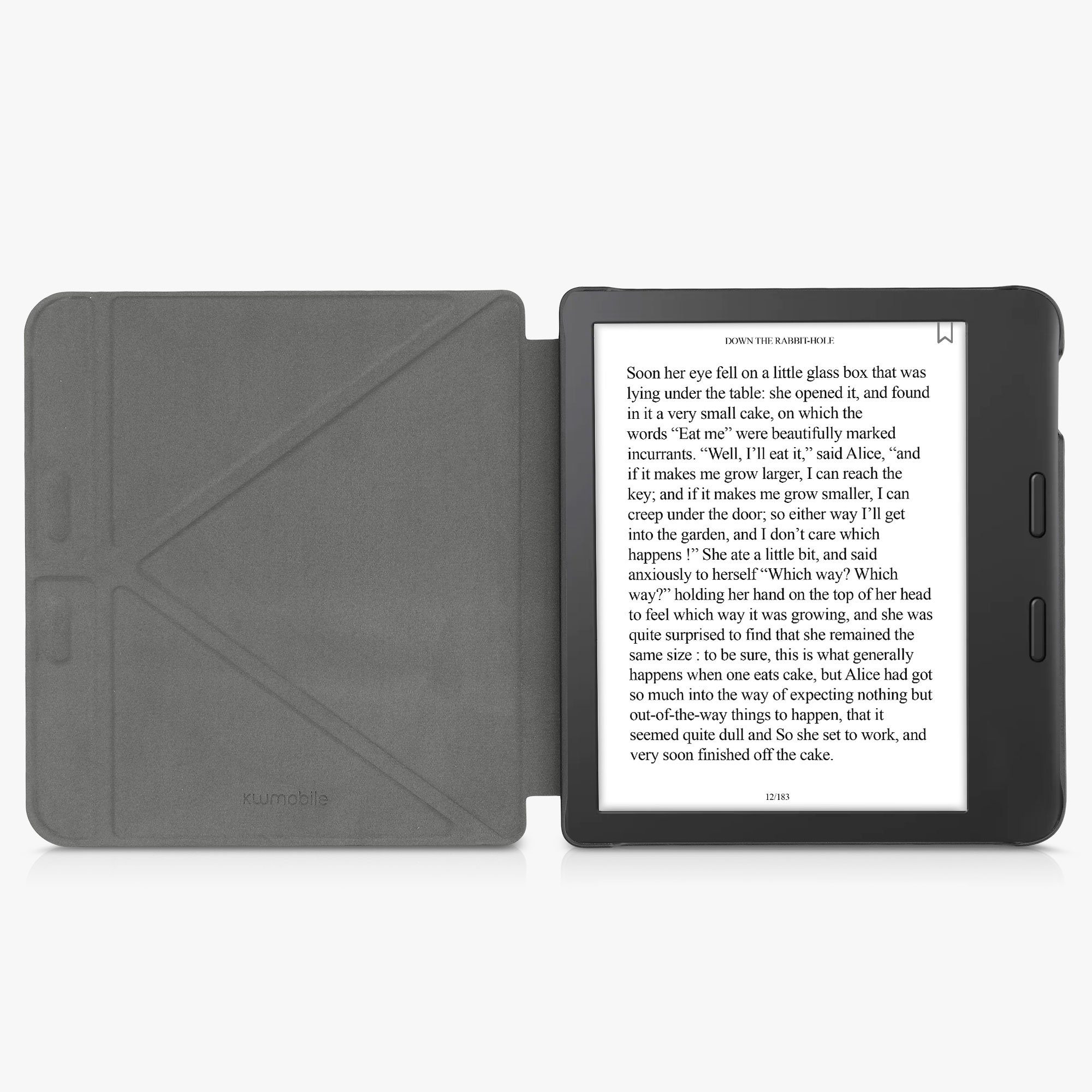 kwmobile E-Reader-Hülle eReader Schutzhülle für Tolino Vision 6, Hülle mit Falt Cover für E-Reader in Blau Grau Schwarz – Bild 4 von 5